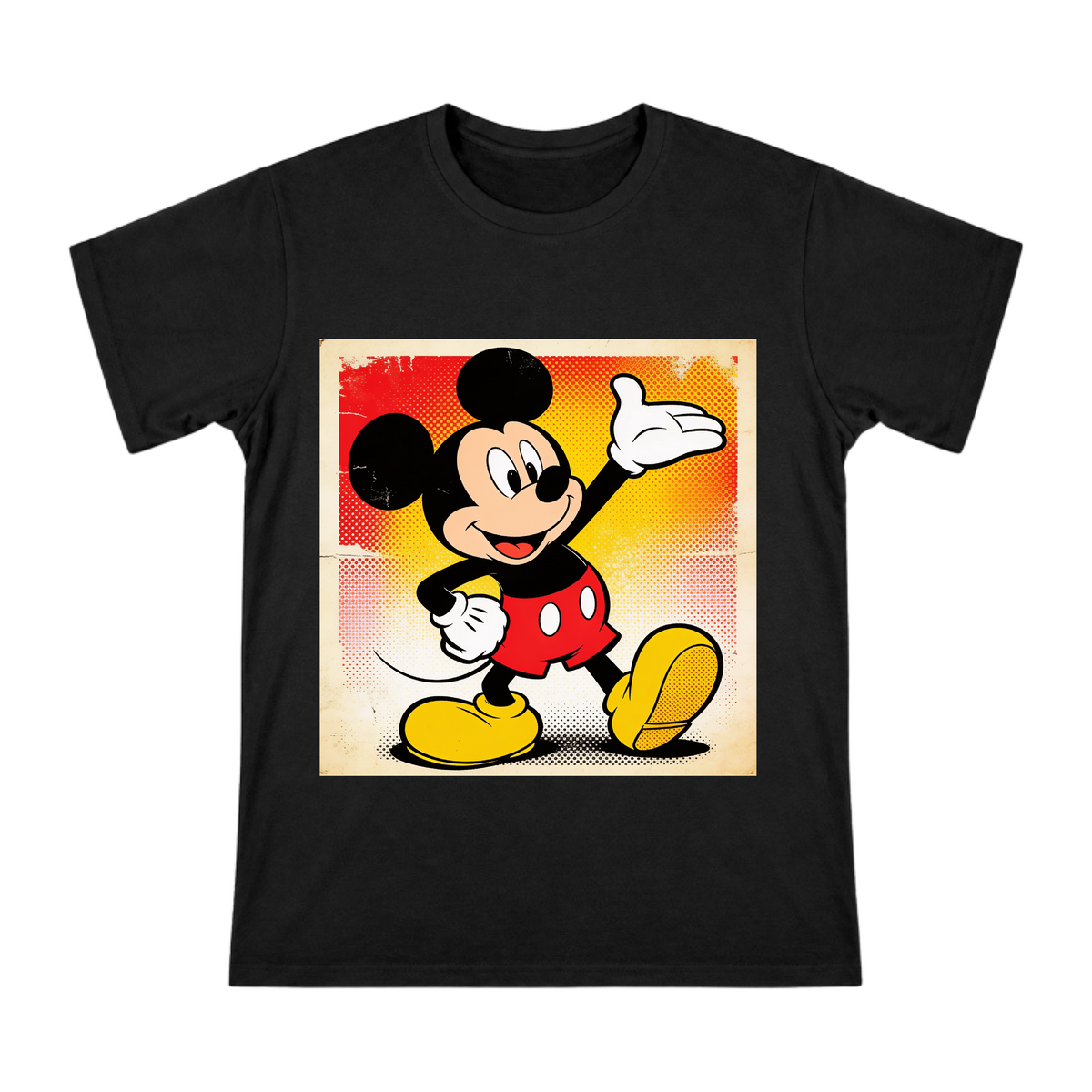 Classic Retro Mickey Mouse Waving Men's Cotton T-Shirt front [ai-pod:c157c8900054f739551ff3166bd0f587]