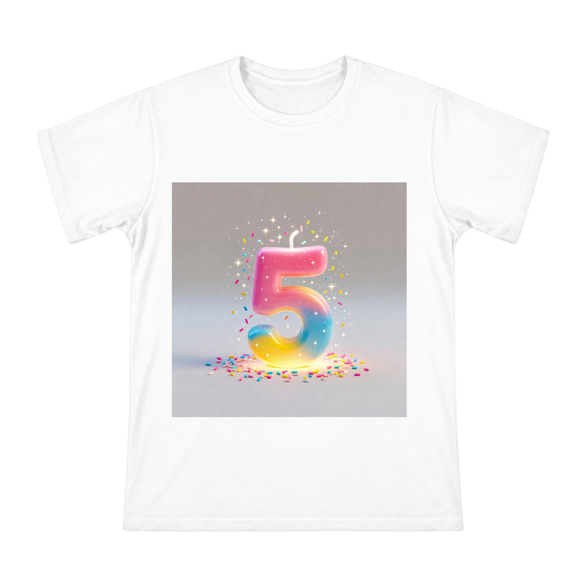 Dreamy Gradient Number 5 Birthday Candle T-Shirt front [ai-pod:e185543e241b34f6ad85c58a0382f0eb]