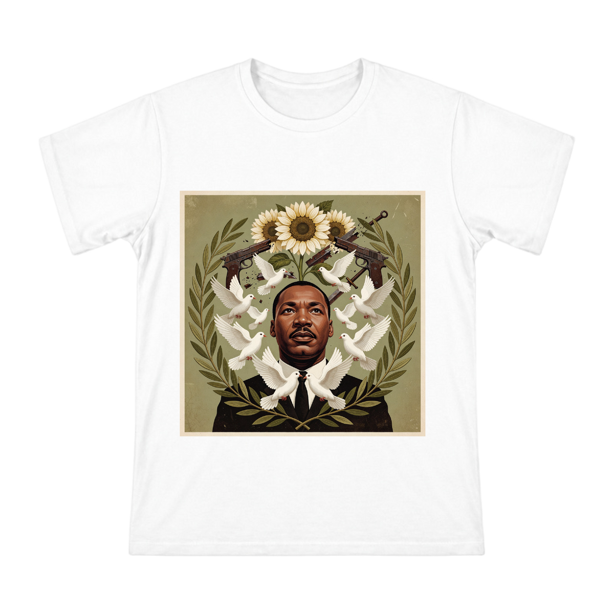 Martin Luther King Jr. Peace and Hope Vintage Art Men's T-Shirt front [ai-pod:0adb12e6febcd2ae182f9c2cabf0ae9c]