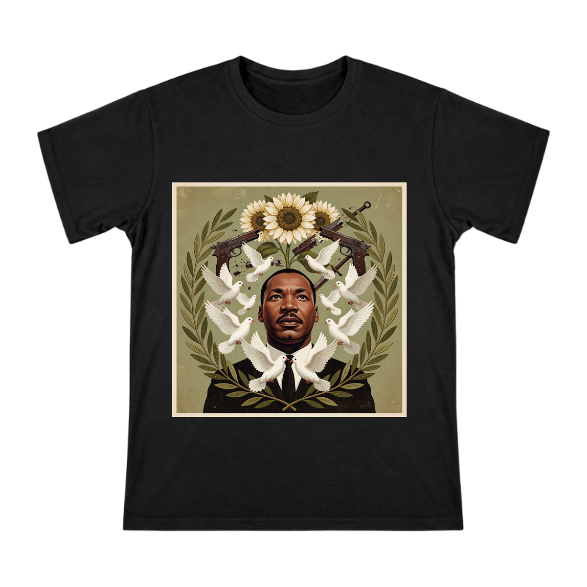 Martin Luther King Jr. Peace and Hope Vintage Art Men's T-Shirt front [ai-pod:5116b035f04c2bc445ad11627d20459a]