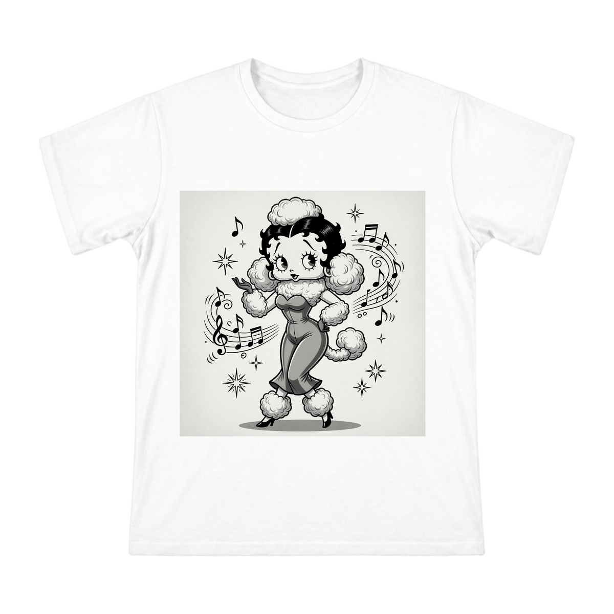 Vintage Jazz Poodle Singer Men's Custom Print T-Shirt front [ai-pod:cc08e56b5010a9df1ed0c40cacc0bfe4]