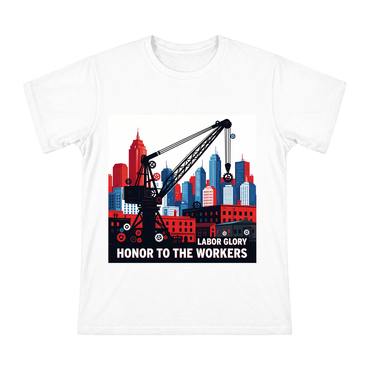 Steampunk Gear Crane Vector Art Men's Short Sleeve T-Shirt front [ai-pod:1215dc1e712c8655a9db511ab352924b]
