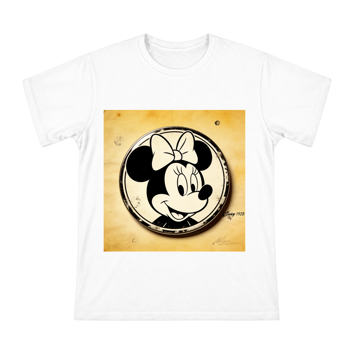 1928 Retro Minnie Mouse Vintage Badge Men's Short Sleeve T-Shirt front [ai-pod:6f08ec98dabf92978d653e2d02be8dbd]