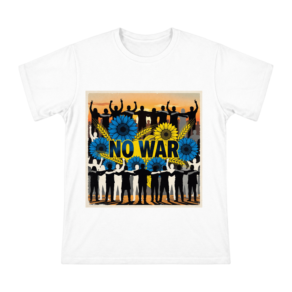No War Blue Sunflower and Wheat Men's Custom T-Shirt front [ai-pod:233e46e3e5a76078221714cbbbadc8ed]