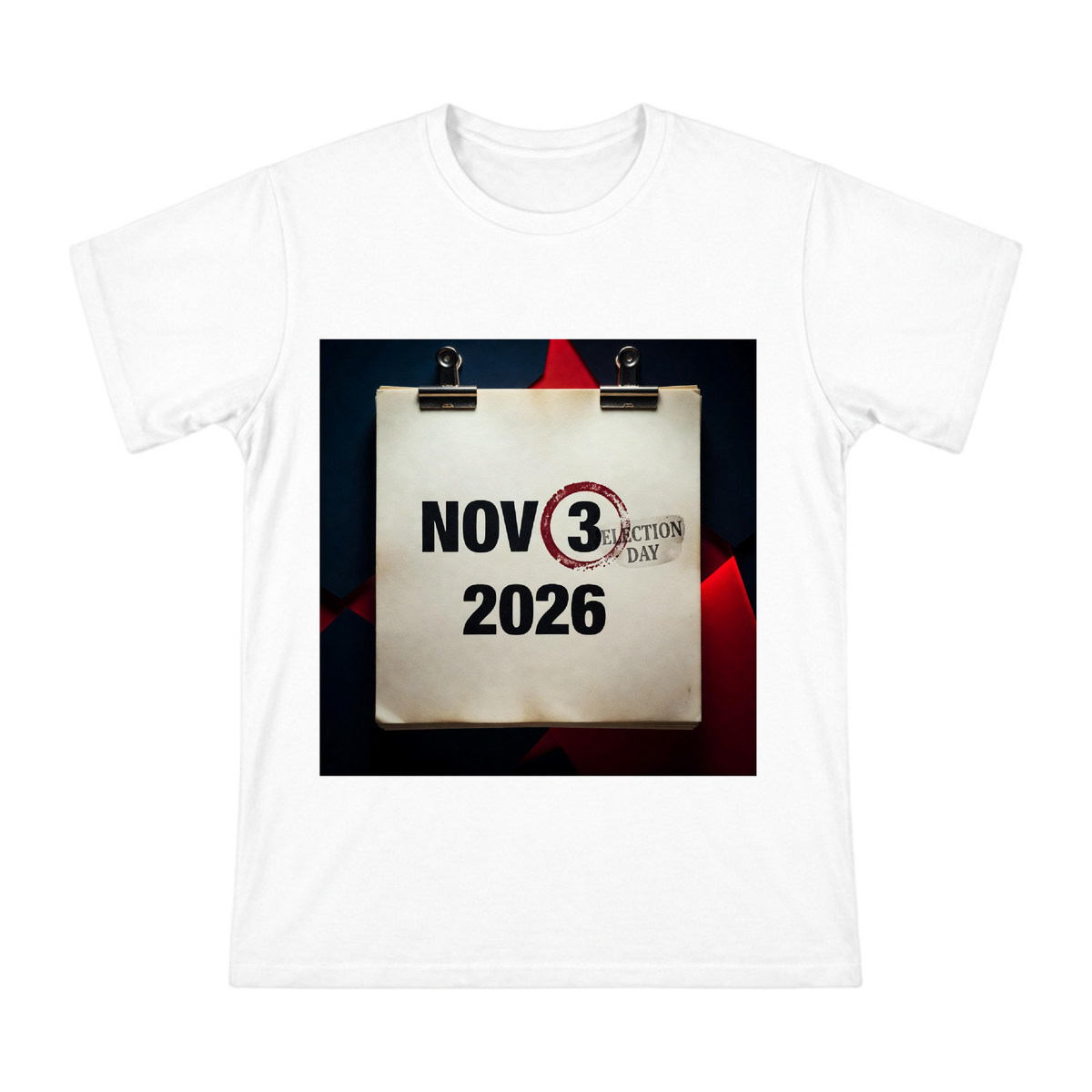 2026 Election Day Retro Calendar Stamp Men's T-Shirt front [ai-pod:da8cf140726e675ac464d3b88327bcbf]