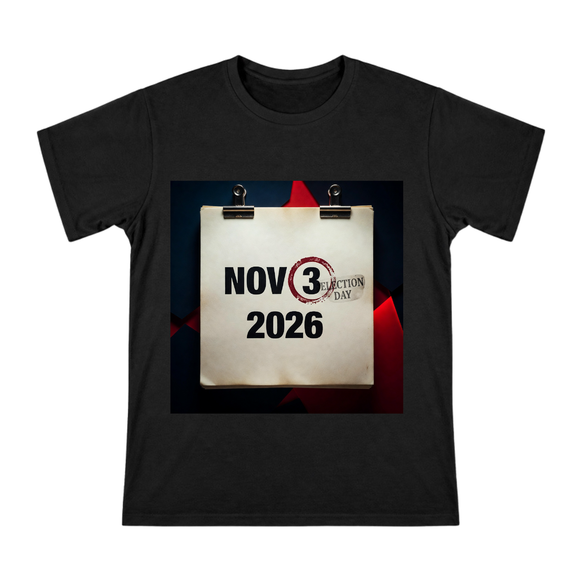 2026 Election Day Retro Calendar Stamp Men's T-Shirt front [ai-pod:367d2780dd0ee56083b3d8846b8b042f]