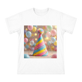 Macaron Spiral Party Hat with Gold Glitter and Pom-Pom T-Shirt front [ai-pod:a528dc6814b4a89d3236896420501fbd]