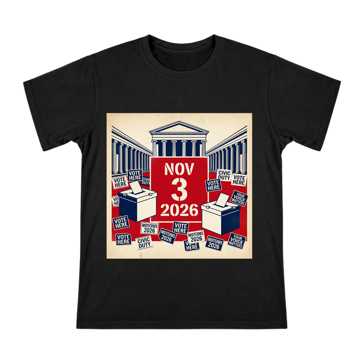 2026 Midterm Election Retro Campaign Men's Custom T-Shirt front [ai-pod:7328818ef5b2b55a16db3083ff2cf034]