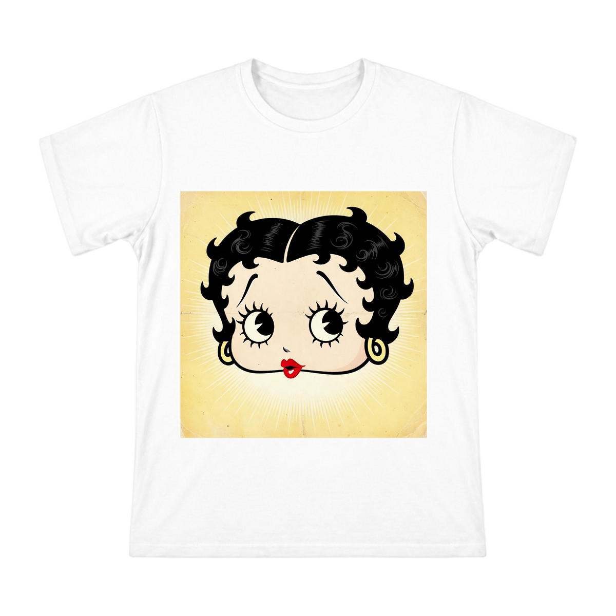 Retro Betty Boop Pop Art Face Men's Custom Short Sleeve T-Shirt front [ai-pod:23d42e88927cfa9a66624348f46ca571]