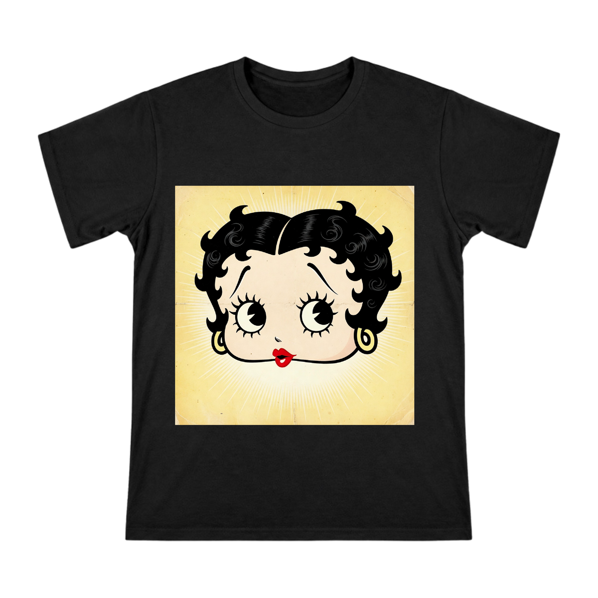 Retro Betty Boop Pop Art Face Men's Custom Short Sleeve T-Shirt front [ai-pod:bb1848d96f5634443a11823849e80bd9]