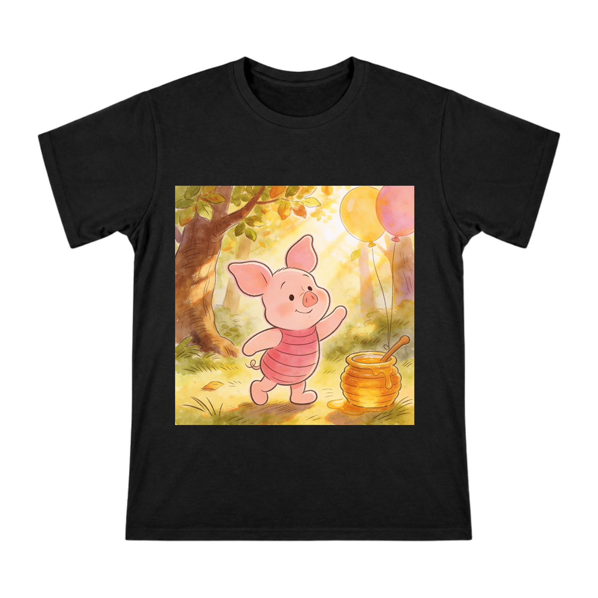 Watercolor Hand-Painted Waving Pig Men's Short Sleeve T-Shirt front [ai-pod:364c82ab0c31314541bc1c2c29976972]