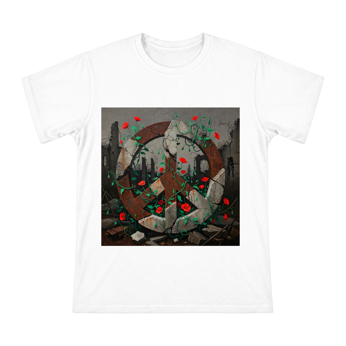 Rust and Poppies Peace Symbol Men's Heavyweight Cotton T-Shirt front [ai-pod:e237fc725f19885f28e0032498479827]