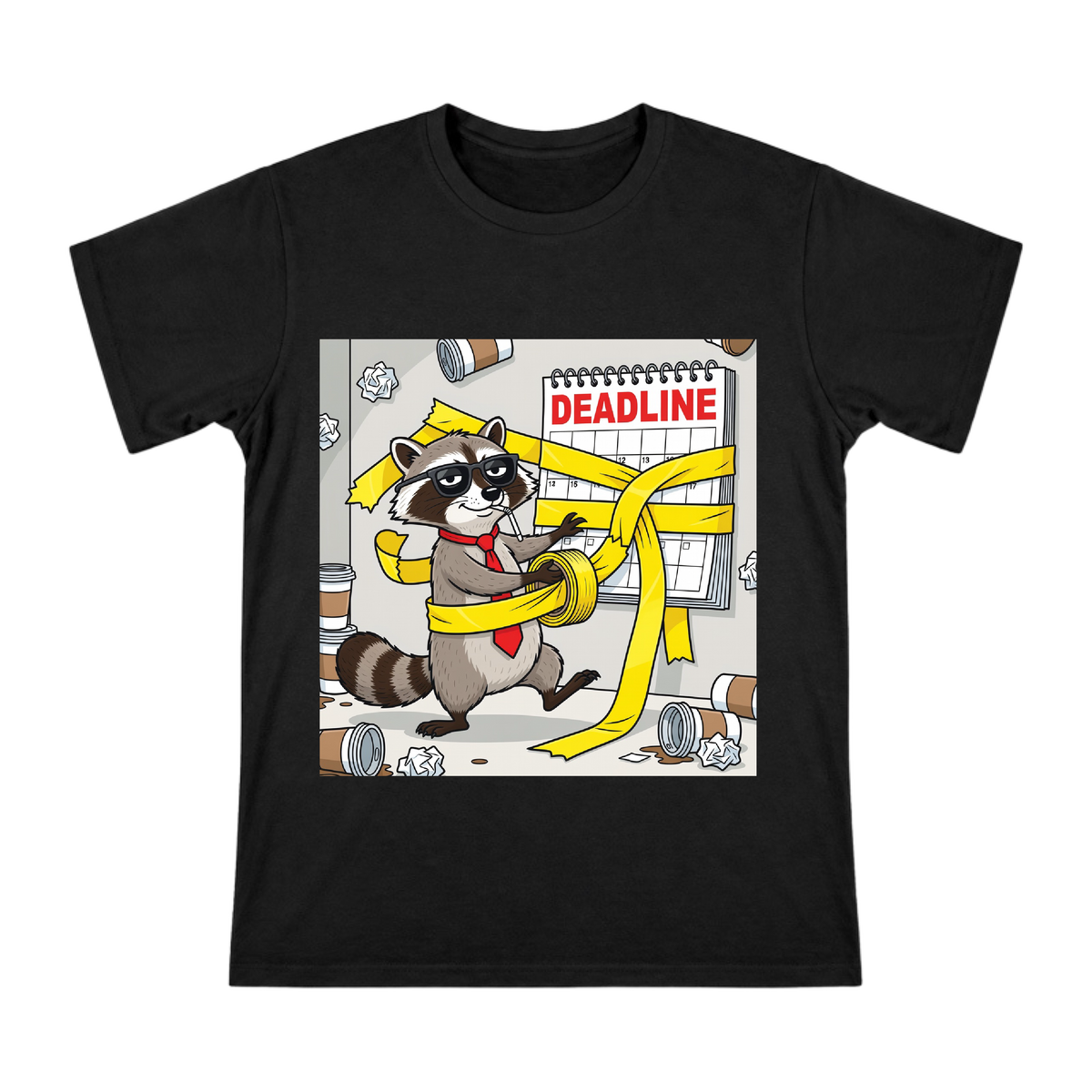 Raccoon Sealing Deadline Calendar Men's Custom Short Sleeve T-Shirt front [ai-pod:4d935da026f5a511e66a28f38dd39635]