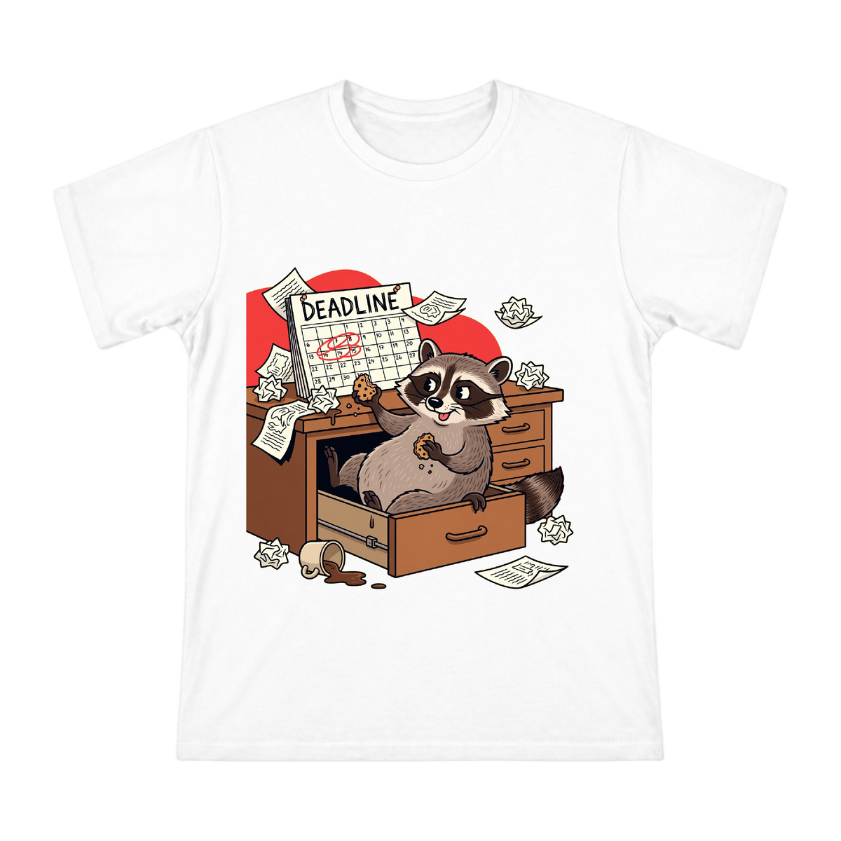 Deadline-Evasive Raccoon Men's Short Sleeve T-Shirt front [ai-pod:f8d0df9b11d40ad099d6127fa4981807]