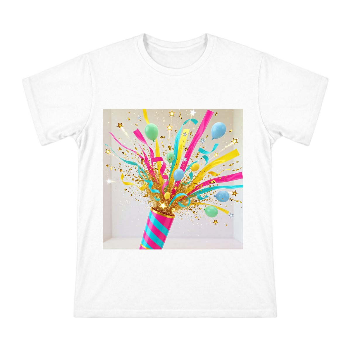 Birthday Party Confetti Cannon Celebration Pattern Men's Short Sleeve T-Shirt front [ai-pod:75aee54e0c451629cbf091a778e08dd5]