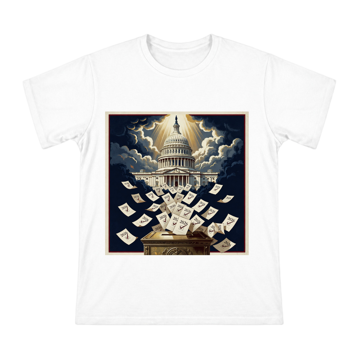 2026 Election Storm: US Capitol Dome Retro Political Poster Men's Short Sleeve T-Shirt front [ai-pod:bf4433c057b0cf47c975e49123321180]
