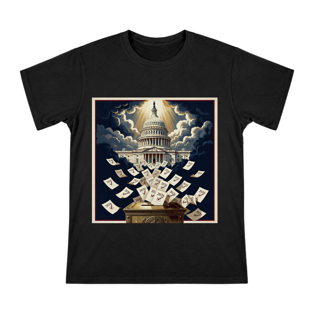 2026 Election Storm: US Capitol Dome Retro Political Poster Men's Short Sleeve T-Shirt front [ai-pod:c93fd23d86a1c2abf69b2ed6aff9de70]