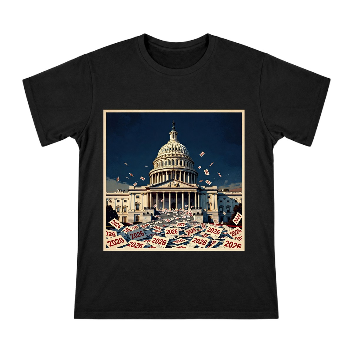 2026 Congressional Election Retro Political Poster Men's Short Sleeve T-Shirt front [ai-pod:3b3a0bb0399143365b7a68759204889b]