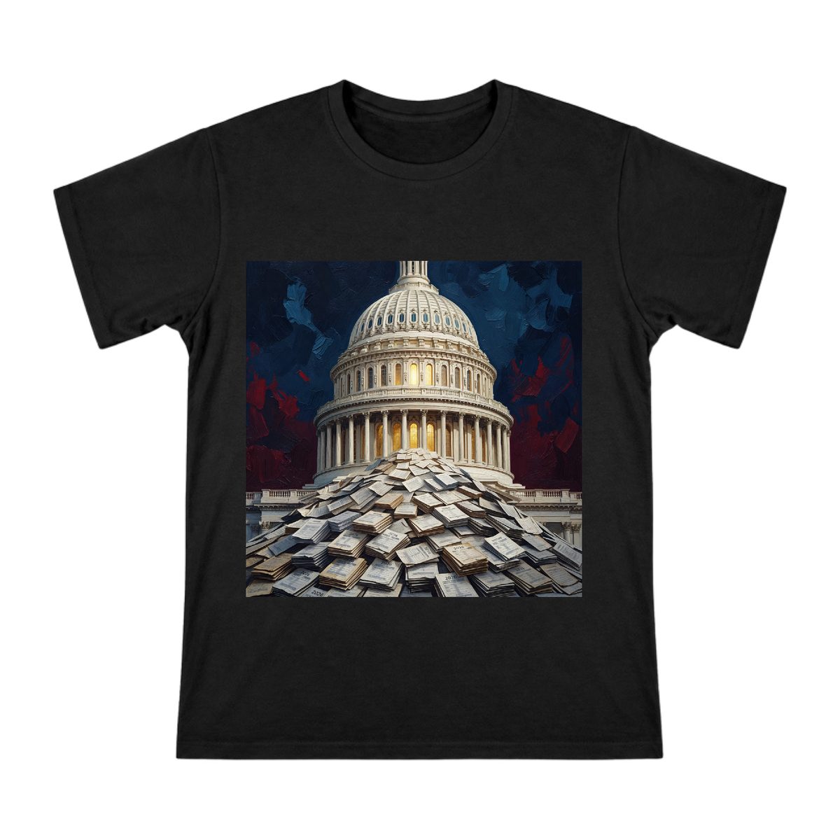 2026 Midterm Election Ballots Under Capitol Dome Men's Cotton T-Shirt front [ai-pod:6522b4f296181669aa30add8c1fc1766]