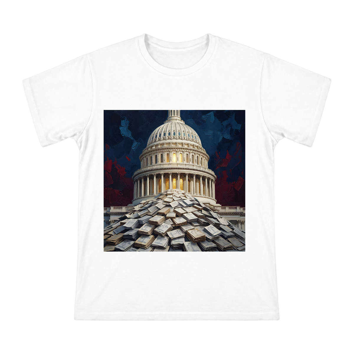 2026 Midterm Election Ballots Under Capitol Dome Men's Cotton T-Shirt front [ai-pod:e514b95b3be49a54e20792087fd2ebff]