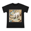 Vintage Wire Fox Terrier Detective Illustration on Men's Premium Cotton T-Shirt front [ai-pod:d951c2c8ad69444f10d3407be1c67fff]