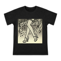 Jazz Age Vintage Mary Jane Legs and Music Notes Art on Men's Short Sleeve Cotton T-Shirt front [ai-pod:ba024a7c6fb92626f301513e12437410]