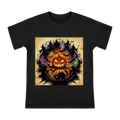 Halloween Pumpkin Jack-o'-Lantern and Black Cat Vintage Illustration Men's Short Sleeve T-Shirt front [ai-pod:e701c6972b4e04a5b84b18d4de915de5]