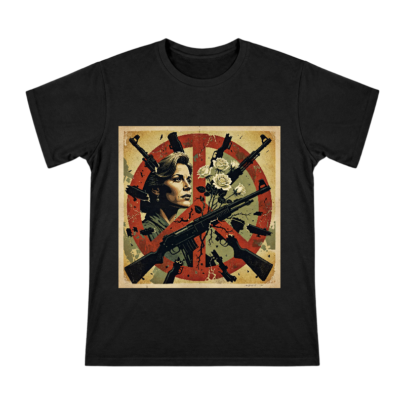 Anti-War Peace Rose Vintage Poster Women's Portrait Men's Short Sleeve T-Shirt front [ai-pod:ebc86fa315f5c9ebd44ddc7a21c0314c]