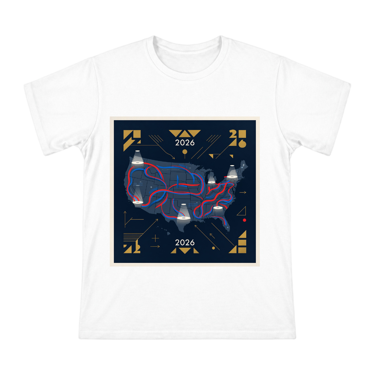 2026 US Election Strategic Roadmap Abstract Map Art Men's Cotton T-Shirt front [ai-pod:6bf7a4d23b100ff31c4ccde9fc01e639]