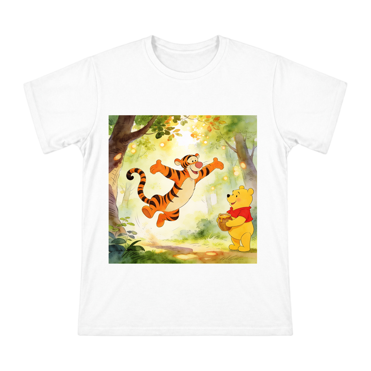 Tigger Bouncing with Honey Pot Classic Illustration Men's Short Sleeve T-Shirt front [ai-pod:8c3b5d095ef9688f6fcbee8766a13418]