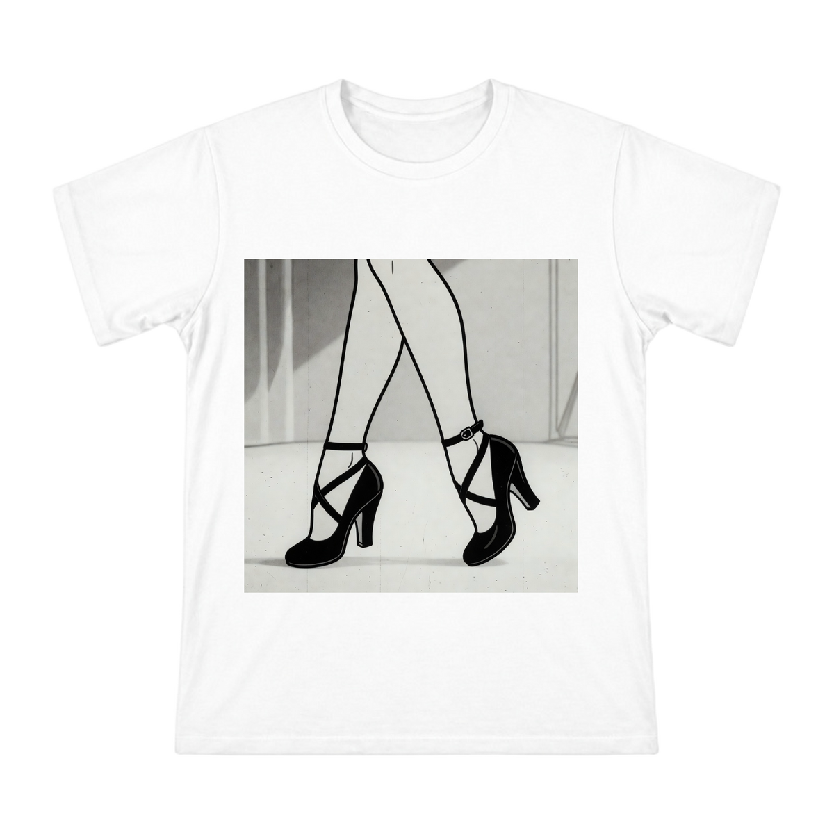 Vintage 1930s Jazz Age Mary Jane Heels & Leg Art Men's Short Sleeve T-Shirt front [ai-pod:7335a31706f24351515ee2acaa10e718]