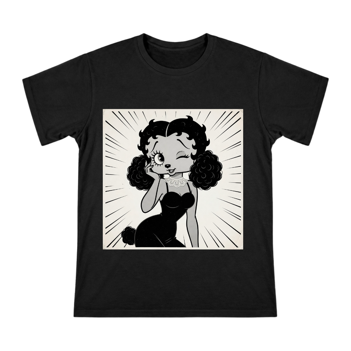 Retro Jazz Age Poodle Art Men's Custom Print T-Shirt front [ai-pod:7df5cbf64e6b7b6c5a044a53efc6a416]