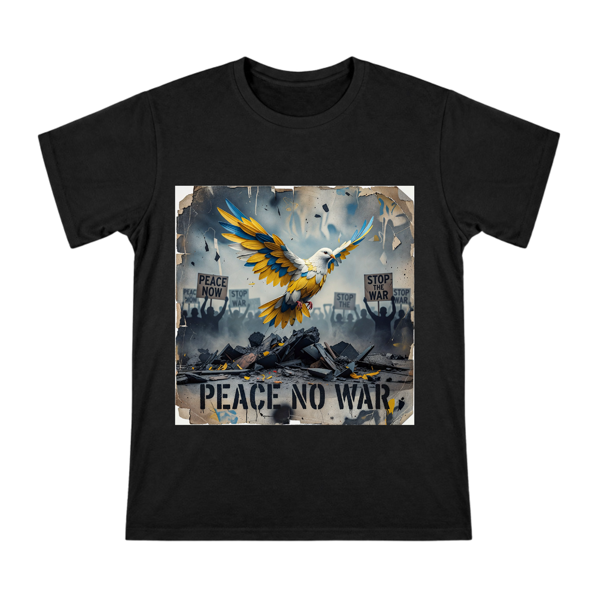 Golden Blue Soaring Bird Digital Art Men's Custom T-Shirt front [ai-pod:790ab0c73060aa7cc4f640e77388f32c]