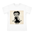 Betty Boop Retro Jazz Icon Black and White Vintage Print on Men's Premium Cotton T-Shirt front [ai-pod:6c04909960429355490375c6f0bd74b3]