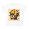 Cool Sunglasses Raccoon Escaping Work Clock Retro Illustration Men's Cotton T-Shirt front [ai-pod:151bba3f1c6539b0eae156810088b4e0]