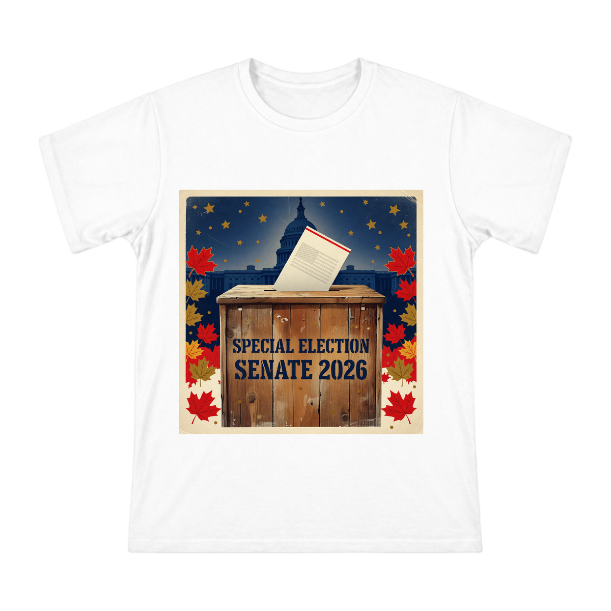 2026 Senate Special Election Vintage Voting Box Graphic Men's Short Sleeve T-Shirt front [ai-pod:8832a03b9473fb19fc6948f4d7bee134]