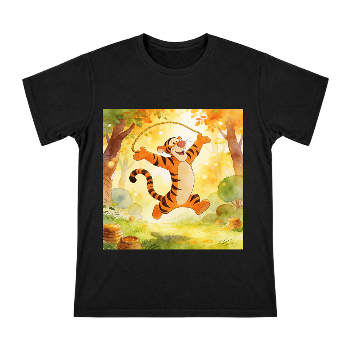 Tigger Bouncing Illustration Men's Cotton T-Shirt front [ai-pod:1e6daecfd875311710ab0d95621fb25f]