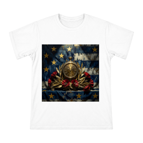Vintage Brass Clock and Red Poppies Men's Short Sleeve T-Shirt front [ai-pod:766231e6c225c7b56eca01817d322ba0]