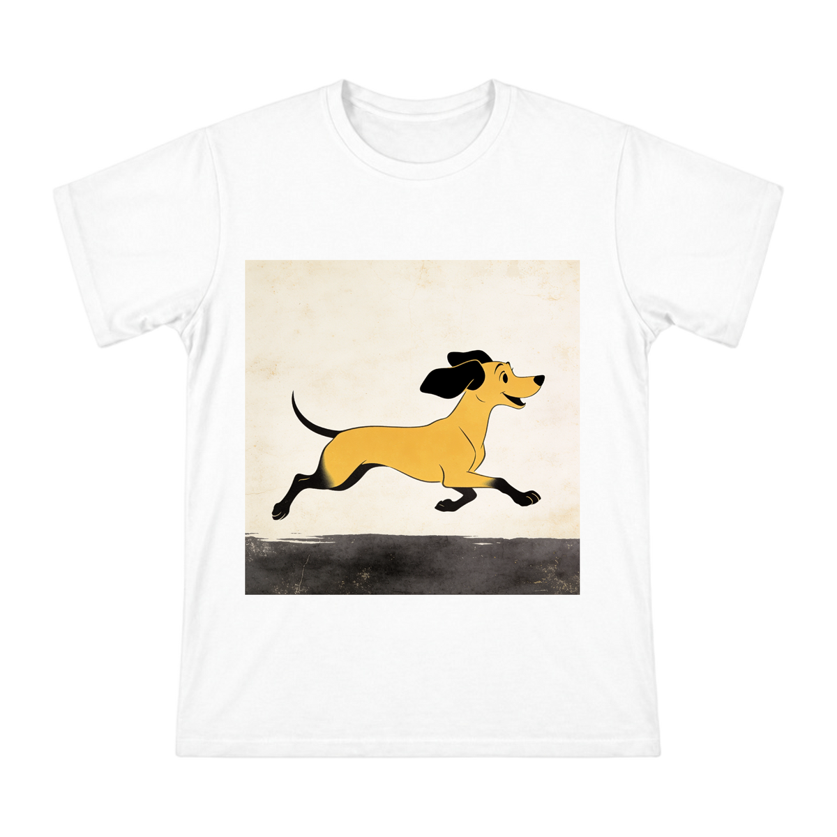 Vintage Running Dachshund Men's Cotton T-Shirt front [ai-pod:0cdca9cd0f7cafcdee02f5a70a1cd4b5]