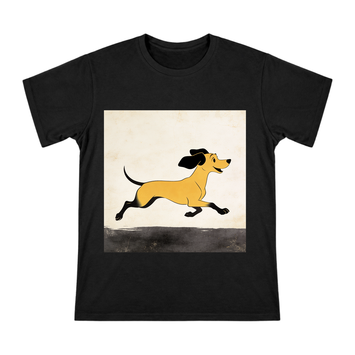 Vintage Running Dachshund Men's Cotton T-Shirt front [ai-pod:464cb6ba3fe30e6d75bcf9e5411f02a2]