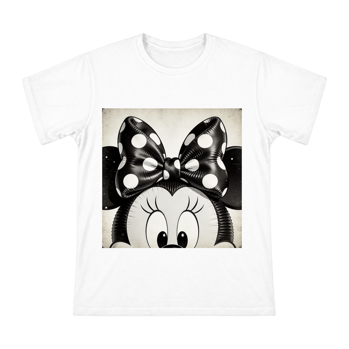 Vintage Black and White Polka Dot Bow Minnie Mouse Art Men's Short Sleeve T-Shirt front [ai-pod:90ade305c1666587722bc4b36536b4ed]