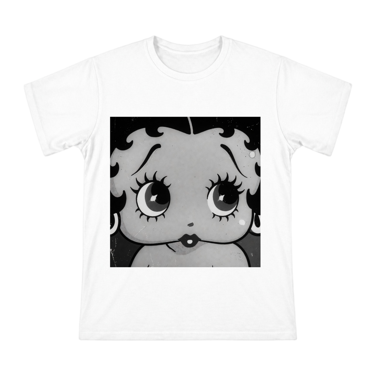 Vintage Jazz Age Cartoon Girl with Large Eyes Men's Short Sleeve T-Shirt front [ai-pod:69d8c031702650cb643a968f15d0d657]
