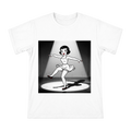 Vintage Jazz Dancing Girl with Bob Hair Men's Custom Print T-Shirt front [ai-pod:d00234e1f31b5c4d638d16a3a1bebe39]