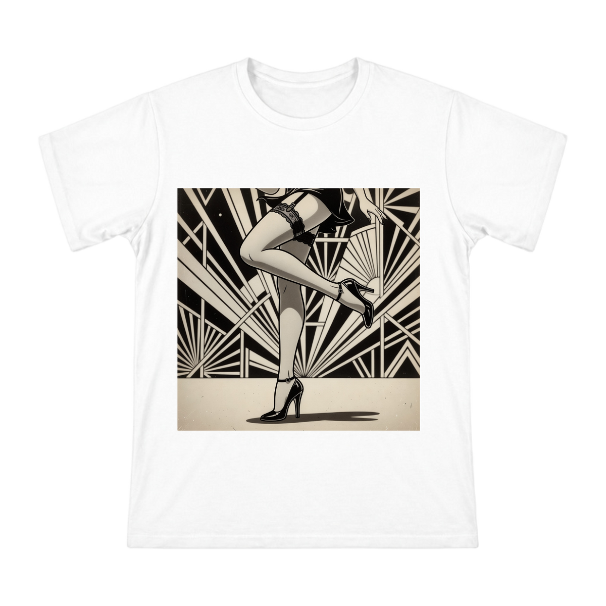 Vintage Jazz Age Garter and High Heel Illustration Men's Short Sleeve T-Shirt front [ai-pod:521d2fc2267c50a0d20030fb975a85a2]