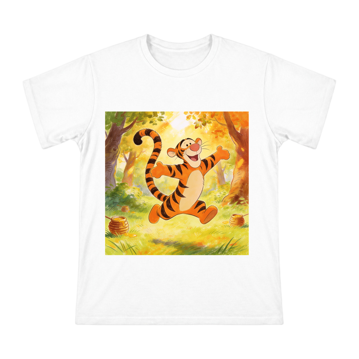 Classic Tigger Bouncing Pose Men's Short Sleeve Cotton T-Shirt front [ai-pod:ac09a1f0e6fa4f29a346871f271a2d51]