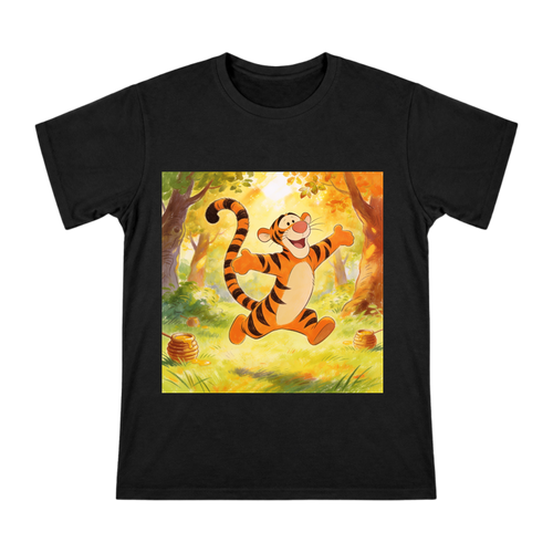 Classic Tigger Bouncing Pose Men's Short Sleeve Cotton T-Shirt front [ai-pod:ceef2674e9933b094a1973eb1179936e]