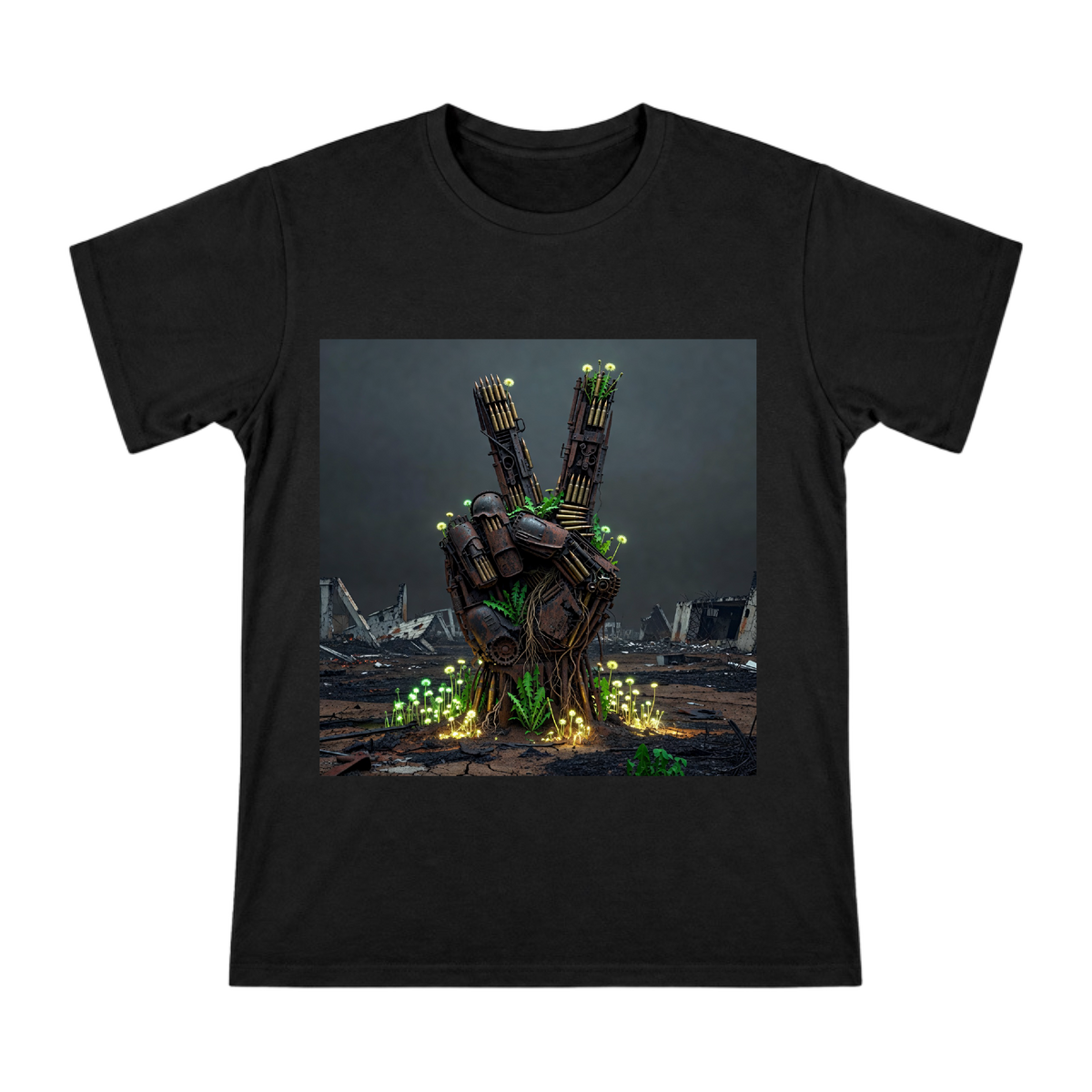 Rusted Weapon Peace Sign Men's Custom Print T-Shirt front [ai-pod:89d700551e2e698840f460ffdb049e07]