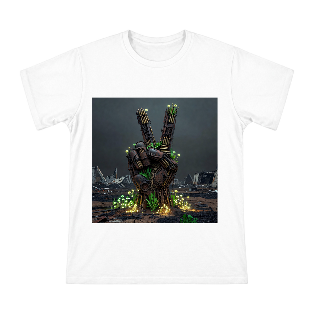 Rusted Weapon Peace Sign Men's Custom Print T-Shirt front [ai-pod:6b4c3629b417e7f5710bd625b653eafc]