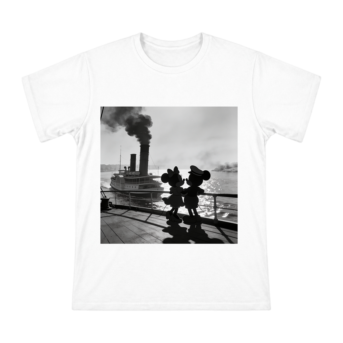 Vintage Mickey and Minnie Silhouette Men's Custom Short Sleeve T-Shirt front [ai-pod:429e6da22e0623051d92b3e0e7317baf]