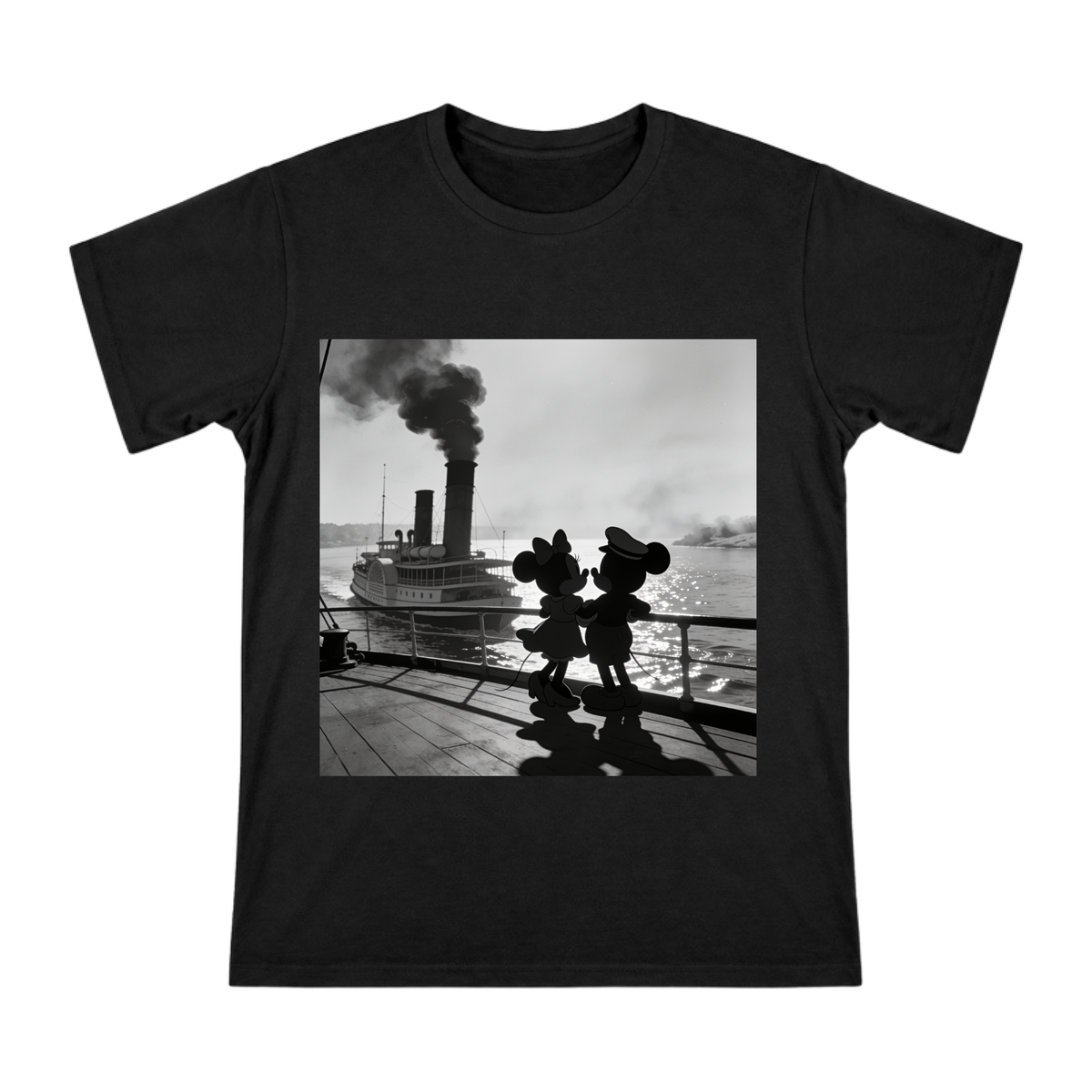 Vintage Mickey and Minnie Silhouette Men's Custom Short Sleeve T-Shirt front [ai-pod:1f27323999e8c023cd411d01be2eb943]